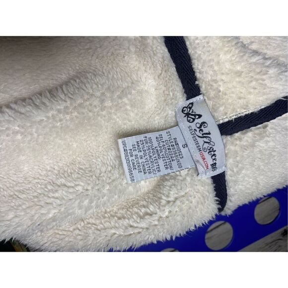 Self Esteem Women's Full Zip Geo Print Fur Hoodie Sweater Yellow/Black Size S - Picture 3 of 3